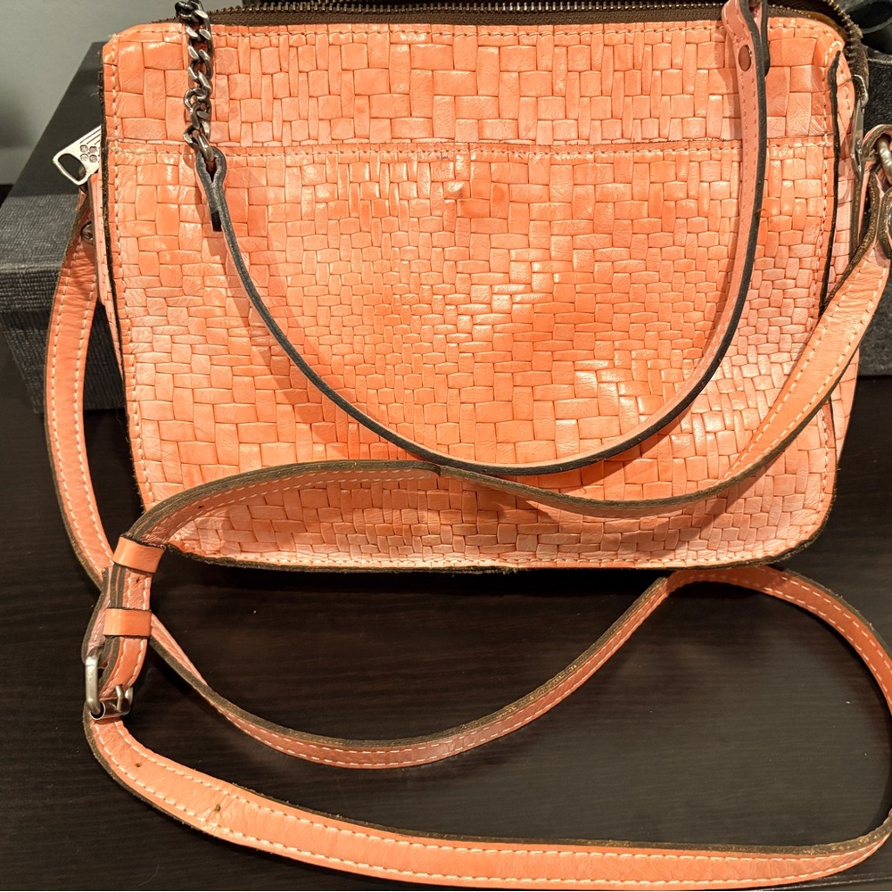 Patricia Nash Woven Leather Crossbody Bag in Pink